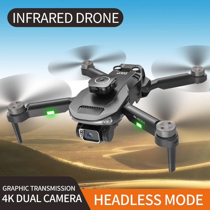  HYTOBP Dron M° 4K con cámara, cámaras triples, dron para evitar  obstáculos de 360°, vuelo de 45 minutos, 3 baterías, lente ajustable de  90°, retorno automático, giro de 360°, despegue/tierra con